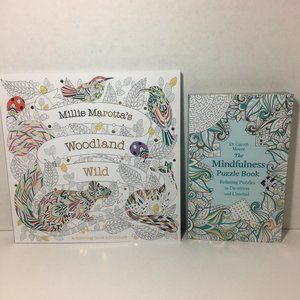 Lot of Mindfulness Puzzle Book & Woodland Coloring